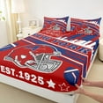 thumbnail image 3 of Manfei Rugby City Silhouette Full Size Sheets,Sports Theme Bed Sheets,New York Sheet Sets For Teens,Ultra Soft Bedroom Decor,4pcs, 3 of 7