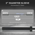 thumbnail image 2 of BeesClover 7Ft Barbell, 45Lb Barbell, 1500Lbs Load Capacity Bench Press Fit 2" Standard Weights, for Home & Gym Strength Training, 2 of 8