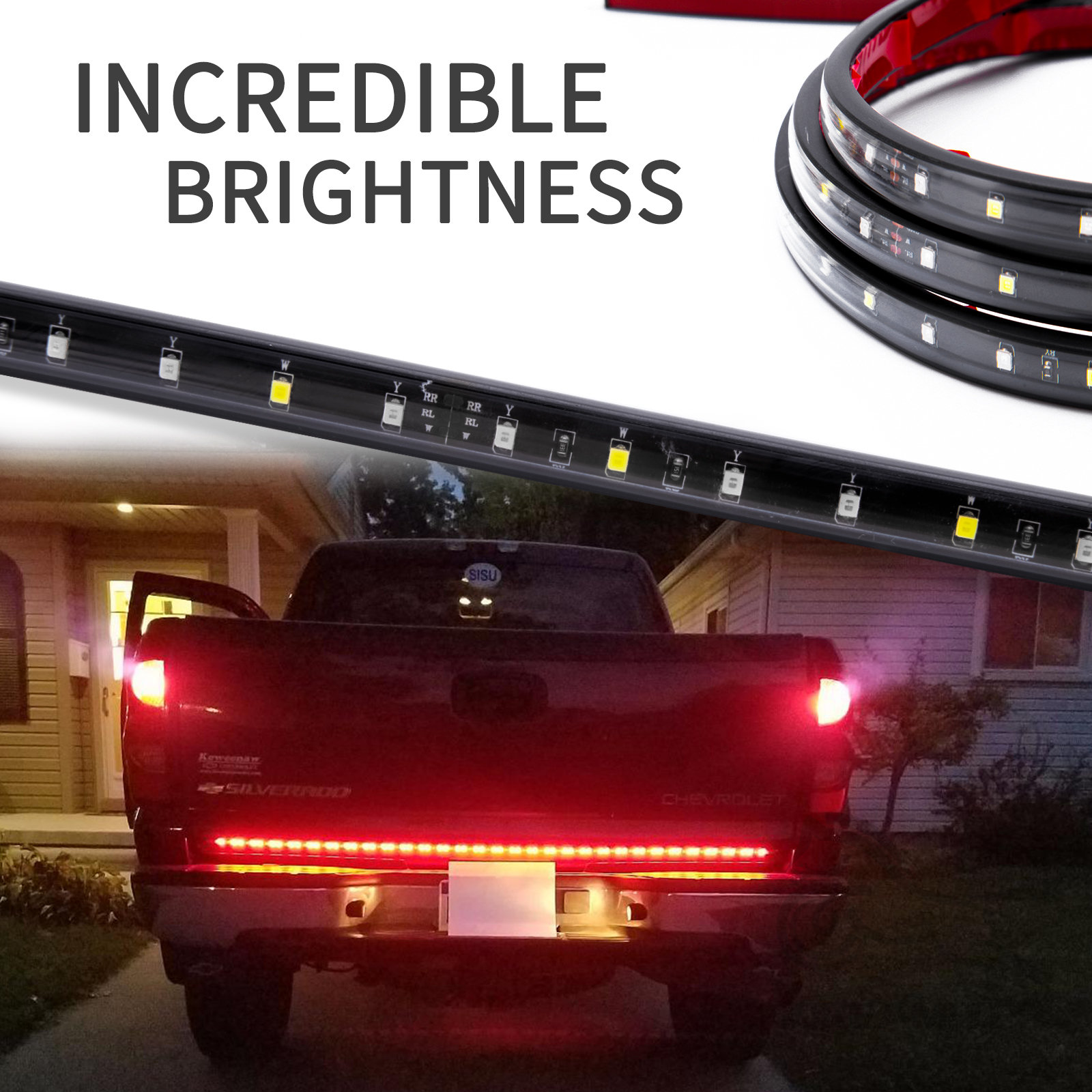 2016 Chevy Silverado 1500 Accessories 60 Inch LED Tailgate Light Bar For Chevrolet Silverado 1500 - Brake & Reverse Strip, 12V Sequential Tailgate Light Bar - Foto 12