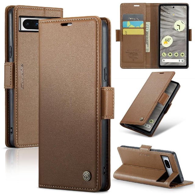 Funda tipo cartera Google Pixel 7A con cierre magnético, RFID, tarjetero, soporte, carga inalámbrica