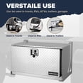 thumbnail image 3 of ARKSEN 30" Aluminum Truck Underbody Diamond Plate ToolBox w/ T-Handle Latch Durable Pickup Trailer Storage Organizer Tool Box Key Lock, Silver, 3 of 7
