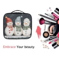 thumbnail image 6 of FORMRS Travel Makeup Bag Large Capacity Train Case Cosmetic Organizer with Adjustable Dividers, Green Snowmen, 6 of 8