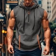 thumbnail image 2 of Yiaimeir Men's Sleeveless Hoodie With Zipper Pockets Athletic Gym Workout Pullover Lightweight Muscle Fit Vest Burgundy,Size S-3XL, 2 of 5
