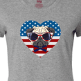 thumbnail image 4 of Inktastic Pug Dog Patriotic US Flag Heart Women's T-Shirt, 4 of 5