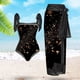 thumbnail image 2 of Traje De Baño Damas Traje de baño Mujer Playa Atlético Moda con vestido para accesorios femeninos (manchas S) Negro 2pcs Sywqhk Para Estrenar, 2 of 3