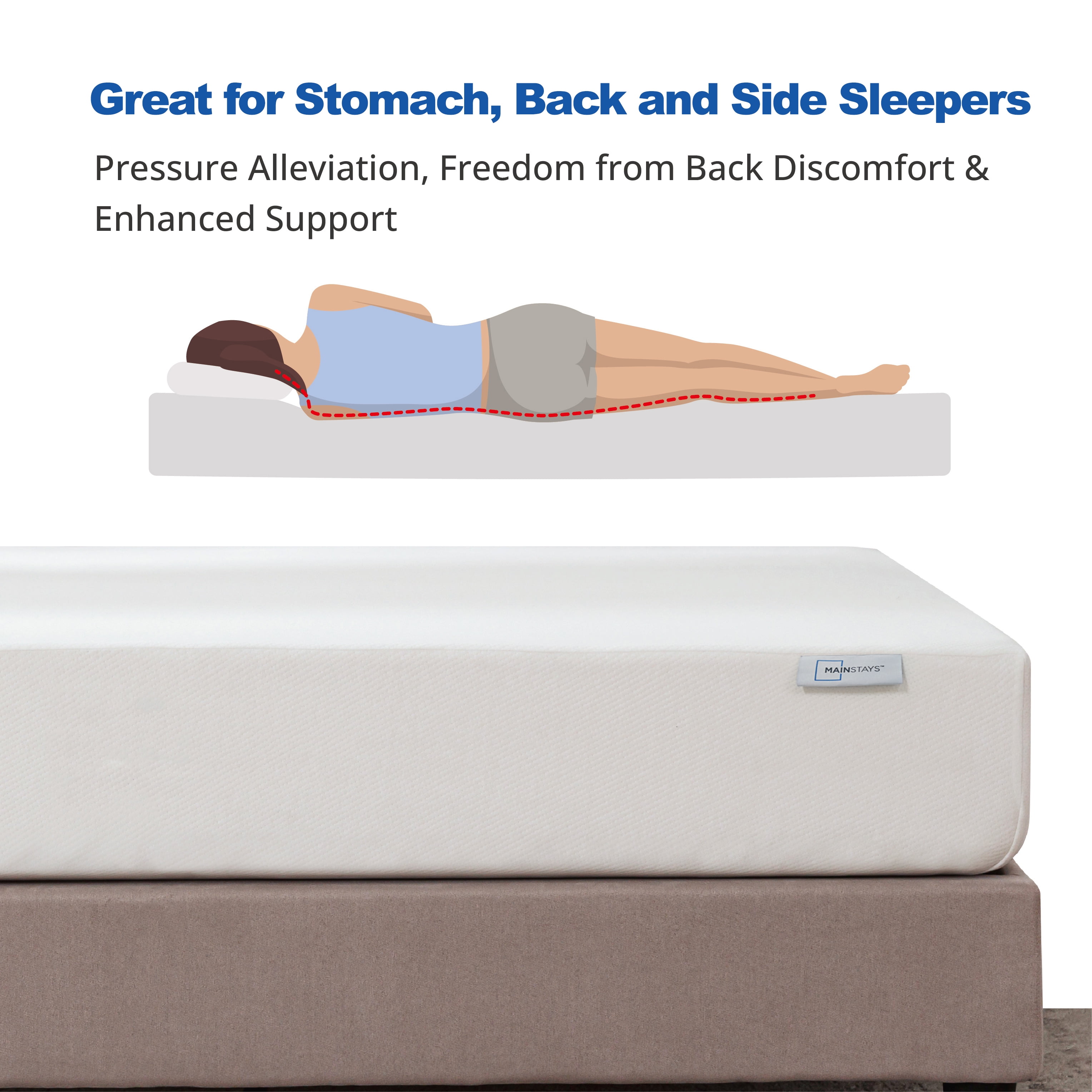 Mainstays 10” Medium Firm Memory Foam Mattress, Full