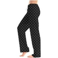 thumbnail image 2 of hotojiny Wide Leg Pants for Women Elastic Waist Drawstring Lounge Trousers Polka Dot Printed Palazzo Pants with Pockets, 2 of 5