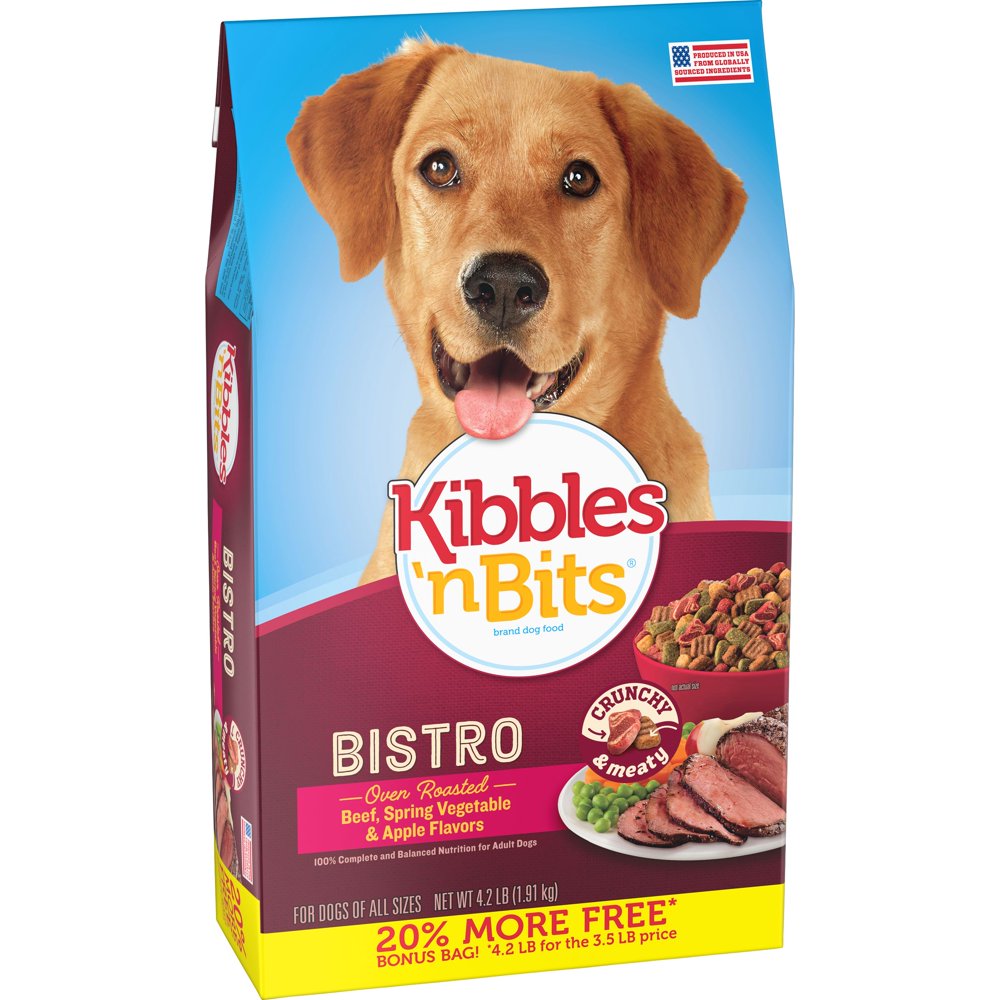 Kibbles 'n Bits Bistro Oven Roasted Beef Flavor Dry Dog Food, 4.2Pound