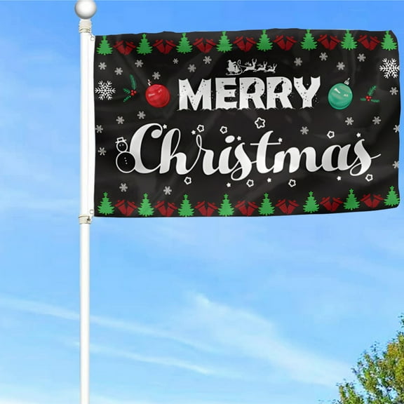 Bayyon Merry Christmas Flag Banner with Grommets 3x5Feet Man cave Decor