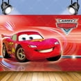 thumbnail image 3 of Globos de Disney Cars, decoración para fiesta de Rayo Mcqueen, pancarta de feliz cumpleaños, vajilla de Pixar, telón de fondo, adorno para tarta de coche de carreras, 3 of 5