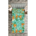 thumbnail image 3 of Ambesonne Mermaid Quilted Bedspread Set 2 Pcs, Cartoon Character Sea, Twin Size, Turquoise Marigold Green, 3 of 3