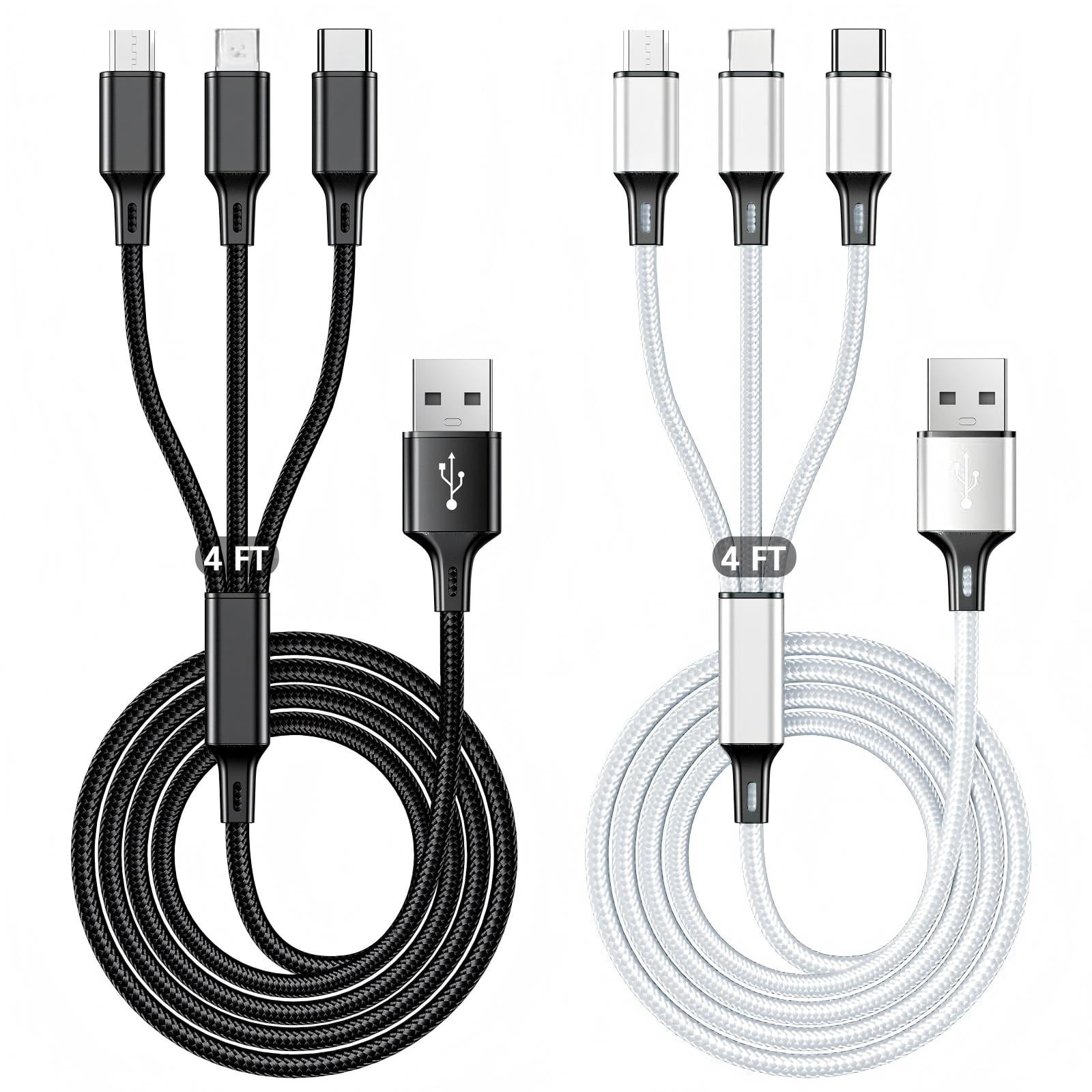 3 in 1 Charging Cable Cell Phone Charger Cord For Type C Micro USB