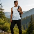 thumbnail image 4 of GrmtClth Hawaiian Tank Top For Men Tropical Lobster Palm Citrus Graphic Loose Fit Summer Cruise Tank Top Casual Outerwear Vacation Tee Enhanced With Understated Ocean Details Green M, 4 of 6