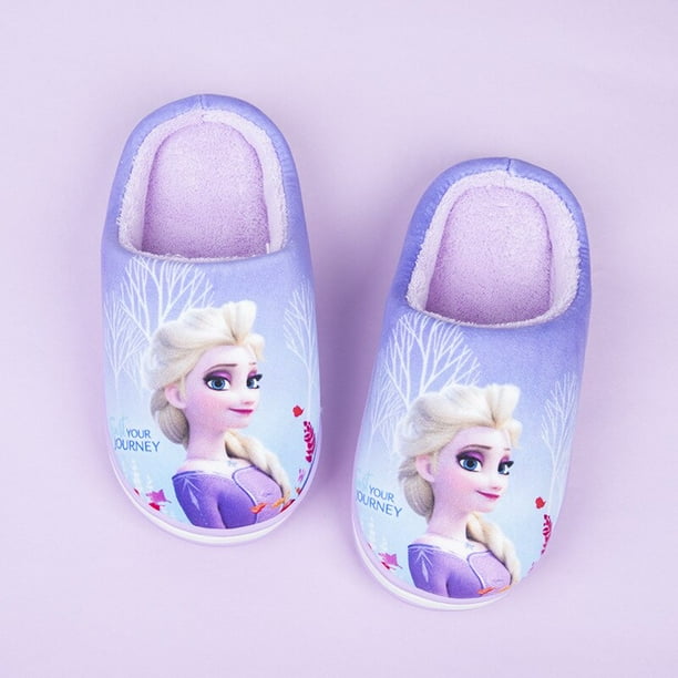 Zapatillas de algodón para niños de Disney invierno nuevo estilo zapatillas de Frozen bebé princesa niños elsa algodón shoes220-Insole 21CM Gao Jinjia LED