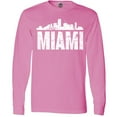 thumbnail image 3 of Inktastic Miami Skyline Grunge Long Sleeve T-Shirt, 3 of 5