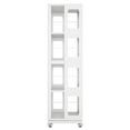 thumbnail image 4 of Tcbosik Rotating Metal Bookshelf, 4-Tier Revolving Bookcase with Wheels, Floor Standing Storage Display Shelves for Bedroom, Living Room, White, 4 of 8