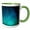 Green/White, variant on 3drose, Pretty Aqua and Blue Image of Sparkle Celestial Night Sky Pattern, 15oz Mug