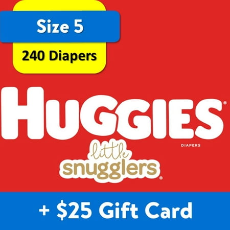 [$25 Savings] Buy 2 Huggies Diapers Little Snugglers, Size 5, 120  Ct with $25 Gift