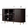 thumbnail image 2 of Aisword 55" Wine Bar Cabinet with Storage, Fluted Liquor Coffee Bar Cabinet with LED Lights, Buffet Sideboard, Brown, 2 of 7