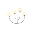 thumbnail image 3 of Living District Nyomi 36" 4-Light Metal/Glass Chandelier in Chrome/White, 3 of 8