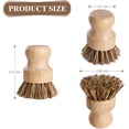 thumbnail image 5 of Natural Bamboo Dish Brush Set, 3 Pack Kitchen Palm Pot Scrub Brushes with Union Fiber, Eco Friendly Scrubber for Cleaning Pots, Pans, Sinks, Woks, Vegetables, 5 of 6