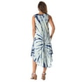 thumbnail image 3 of Riviera Sun Tie Dye Summer Dress with Floral Hand Painted Design (Seafoam / Royal, Large), 3 of 3