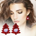 thumbnail image 1 of Pendientes para mujer, regalos para mujer, pendientes navideños de cuero, ligeros, con forma de árbol de Navidad, regalo de Navidad., 1 of 2