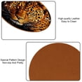 thumbnail image 5 of Leopard Microfiber Leather Round Coasters (6PCS) - 11x11 cm/4.3x4.3 in - Set of 6 Drink Coasters for Home and Office Use, 5 of 6