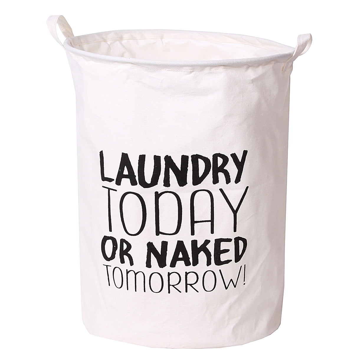 Foldable Washing Laundry Basket Hamper Cotton Linen Clothes Toys Storage Bag