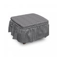 thumbnail image 1 of Aztec Ottoman Cover, Symmetric Greyscale Motifs, 2 Piece Slipcover Set with Ruffle Skirt for Square Round Cube Footstool Decorative Home Accent, Standard Size, Pale Grey and Dimgray, by Ambesonne, 1 of 1