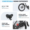 thumbnail image 5 of Gocio 24" Adult Electric Tricycle, Peak 500W Motor, 48V 10.4AH Battery, Max 15Mph，7-Speed Cargo 3-Wheel Electric Bike UL2849 Certified, 5 of 10