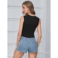 thumbnail image 5 of Alove Women Crop Camis with Shelf Bra Cropped Camisole Adjustable Spaghetti Straps Yoga Tank Top, 5 of 8