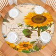 thumbnail image 2 of Fitted Round Tablecloth with Elastic Edge and Bright Sunflower Print, Easy Clean Polyester Fabric, Fits 44-52 Inch, 2 of 6