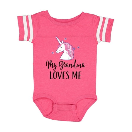 

Inktastic Grandma Loves Me Unicorn Girls Gift Baby Girl Bodysuit