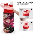 thumbnail image 4 of Demon Slayer Kids Water Bottle with Silicone Straw And Spill-Proof Lid, Stainless Steel Double-Wall Vacuum Insulated Water Bottles for Boys Girls, 4 of 8