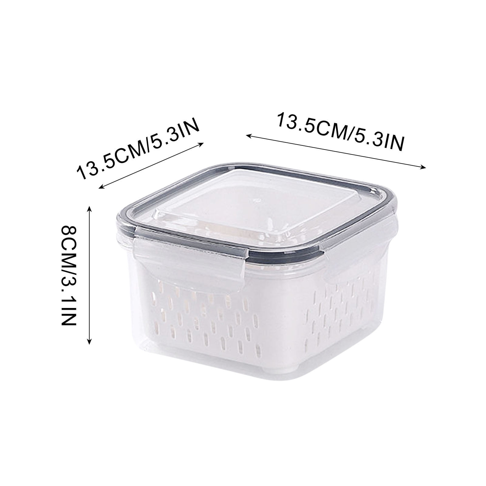 Bwiyojiz Home, Garden & Tools Kitchen Dining Entertaining Count 3pcs Fruit Vegetable Storage Containers for Fridge Draining Fresh 3 in 1 Produce Large Organizer Bins, Gifts for Sister, White