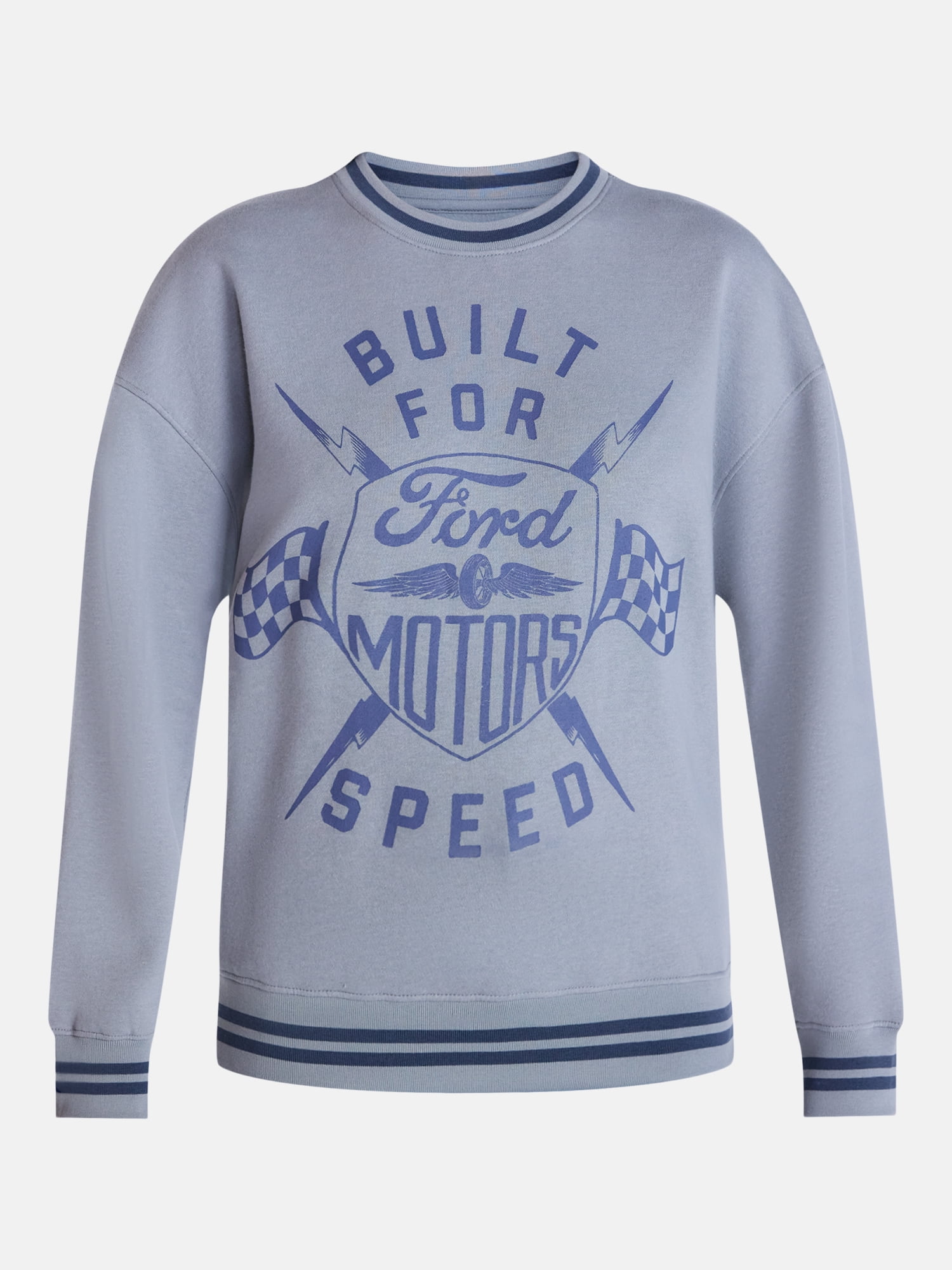 Ford Women's Built for Speed Crewneck Graphic Sweatshirt with Long Sleeves, Sizes XXS-XXL