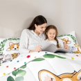 thumbnail image 5 of Feelyou Kawaii Dalmatian Dog Full Size Comforter Sets for Kids, Hippo Zebra Wildlife Bedding Comforter Set, Green Leaf Plant Reversible Bedding Sets, Ultra Soft Bedroom Decor, 3 Pieces, 5 of 8