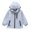 Blue, variant on Kids Mid Length Hooded Zip Wind Coat Loose Oversized Fit Solid Outerwear Toddlers Boys Girls Travel Windproof Rainproof Jacket