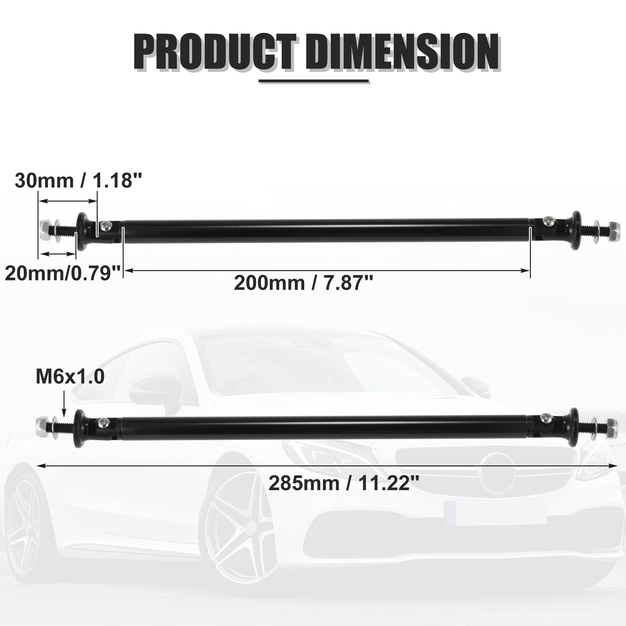 Front Diffuser Rods Diffuser Rods Front Splitter Support Rods, AUXMART Adjustable Bumper ...
