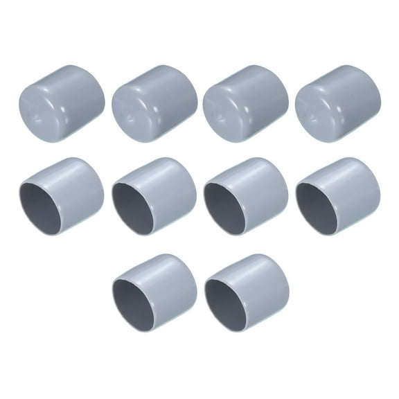 10pcs Rubber End Caps 25mm(1") ID Vinyl Round End Cap Cover Screw Thread Protector Grey