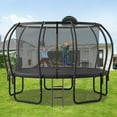 thumbnail image 5 of YORIN Trampoline, 14FT Trampoline for Adults and Kids, 1400LBS Trampoline with Enclosure Net, Basketball Hoop, Ladder, Wind Stakes, Light, Sprinkler, Socks, Outdoor Trampolines, 5 of 7