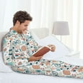 thumbnail image 5 of KLL Eiffel Tower Sleepwear Mens Flannel Pajamas,Long Cotton Pj Set, 5 of 7