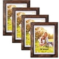 thumbnail image 1 of Marcos de fotos SESEAT Wood Brown 5 x 7 con tapete 6 x 8 sin tapete (paquete de 4), 1 of 7