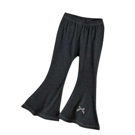 

kpmatpey Toddler Baby Girls Flare Pants Ribbed Elastic Waisted Solid Color Stretchy Legging Trousers with Bow