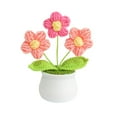 thumbnail image 3 of Abbracc Crochet Flower Mini Potted Artificial Plants for Car Dashboard Desktop Shelf Style A, 3 of 9