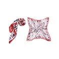 thumbnail image 5 of INSPIRE CHIC 2Pcs 50cm Women Satin Printed Square Kerchief Hair Wrap Neck Scarf 50*50cm/19.69*19.69"(L*W) Red Dots&Red Geometric, 5 of 5
