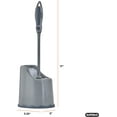 thumbnail image 4 of Superio Toilet Brush and Holder Set with Under Rim Lip Brush for Bathroom, Gray, 4 of 6