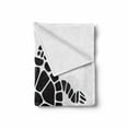 thumbnail image 2 of Turtle Soft Flannel Fleece Blanket, Geometric Shapes Forming Simplistic Design Mosaic Style Silhouette of a Turtle, Cozy Plush for Indoor and Outdoor Use, 50" x 70", Black and White, by Ambesonne, 2 of 6