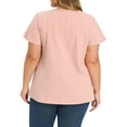 thumbnail image 4 of GRACE & GRANDEUR Women's Plus Size Easter Tops Pintuck Front Ruffle Sleeve Blouse Button Notch Neck Dressy Casual Tunic Shirt 4X Pink, 4 of 7